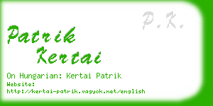 patrik kertai business card